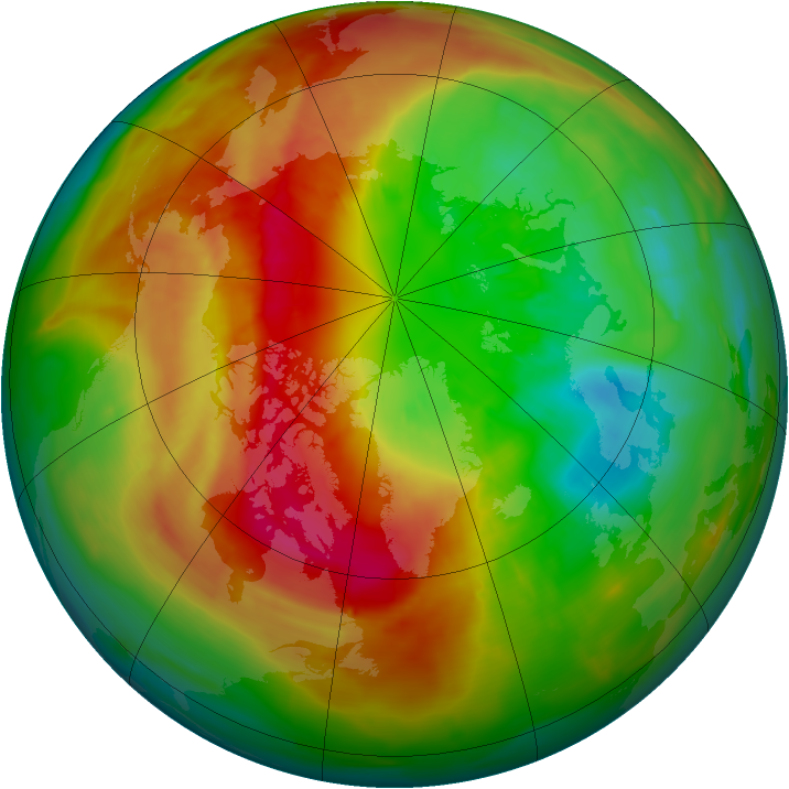 Arctic ozone map for 11 March 2014